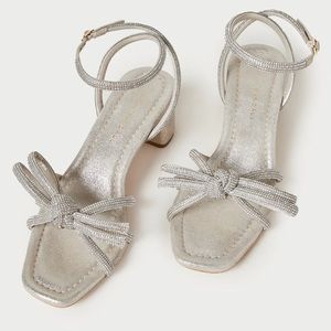 NWT Loeffler Randall Mikel Cappuccino Bow Mid-Heel Sandal